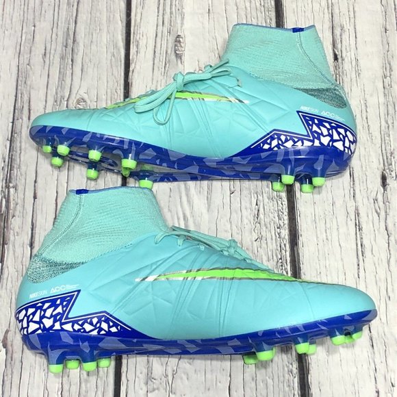 Women 9 NIKE Hypervenom Phantom II DF FG Hyper Turquoise Green Soccer Cleats New - Picture 4 of 7